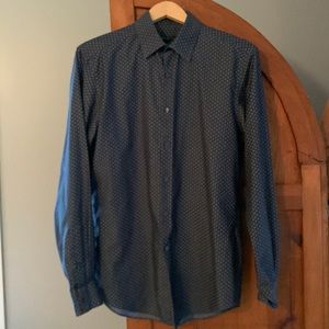 Van Heusen men’s slim fit blue with white print button down